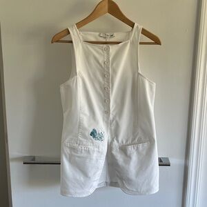 Tibi White Denim Vest